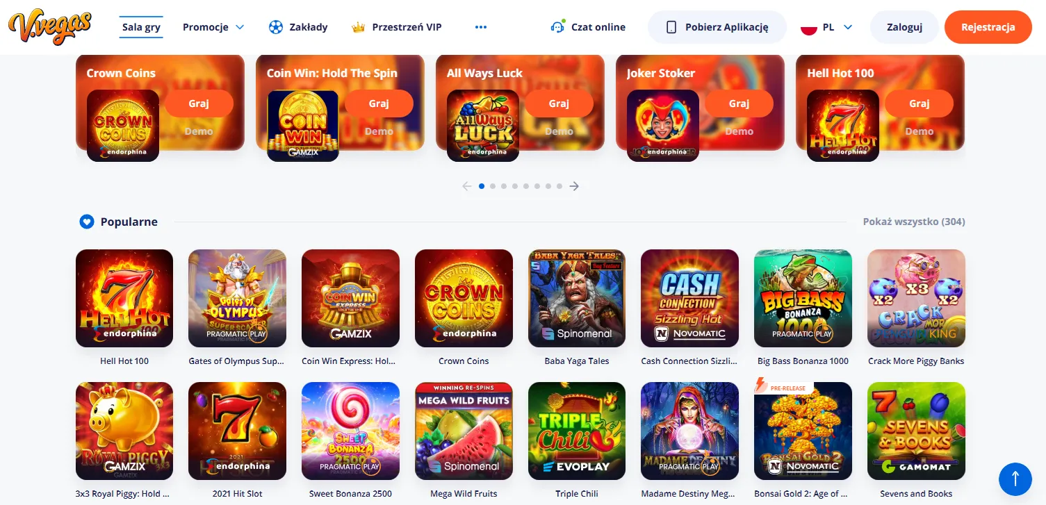 Tryb demo i dobór gier w Vulkan Vegas Casino